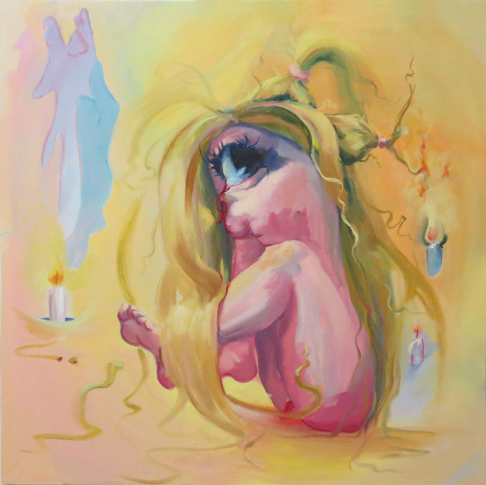 I try to be so good to myself , oil on canvas, 36 x 36 inches, 2016