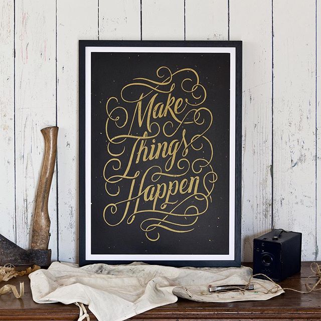 Make Things Happen! Limited edition of 25 copies. A2 screenprint gold&black on high quality paper! Get it on www.sevendaysaweek-shop.com !! ✨