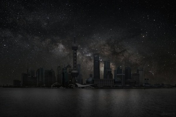 Thierry Cohen with Shanghai after dark #photos #photographic #photograph #exhibition #photography #landscapes