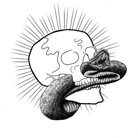 33648_433538655845_674360845_5656411_1649597_n.jpg (JPEG Image, 620 × 620 pixels) #snake #illustration #skull