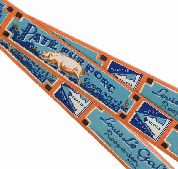 3pcs FRENCH PATE LABELS 1930s Antique Pork Pate #labels