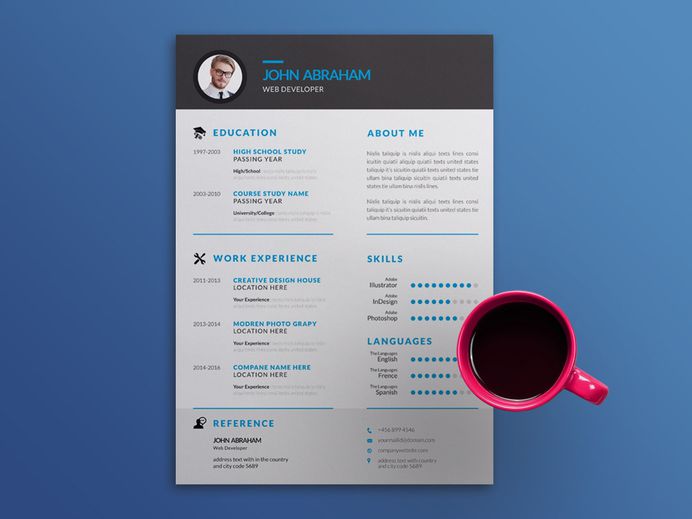 Free Simple Resume Template with Elegant Style Design