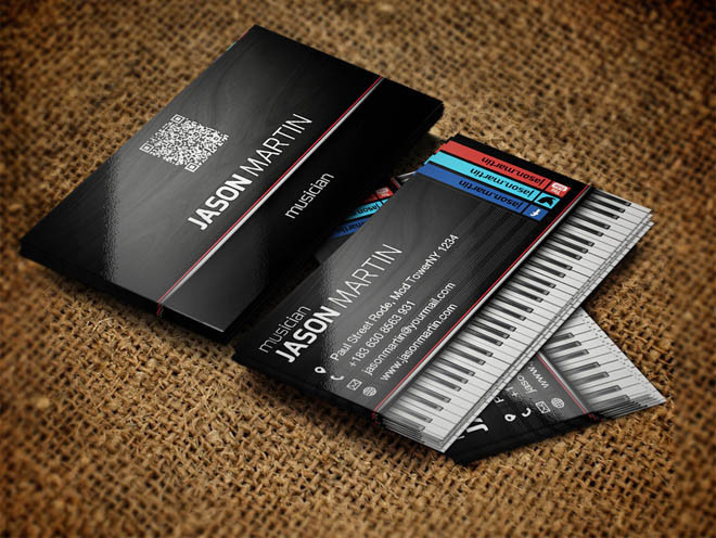 Free Musician Business Card PSD Template