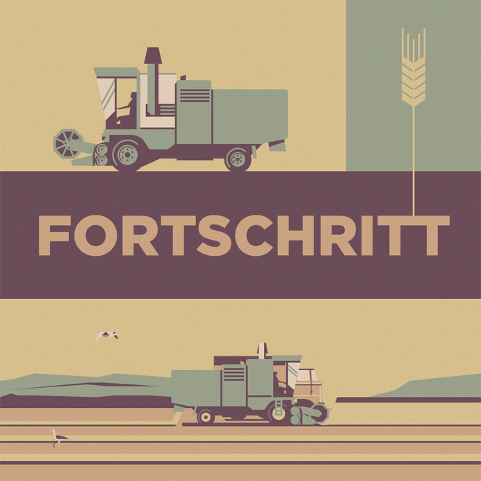 Illustration by Alex Hermann #field #illustration #grain #corn #harvester