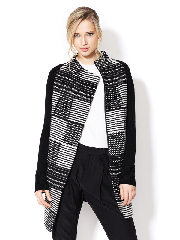 Virtuoso Graphic Coat by M. Patmos at Gilt #fashion #black and white #pattern