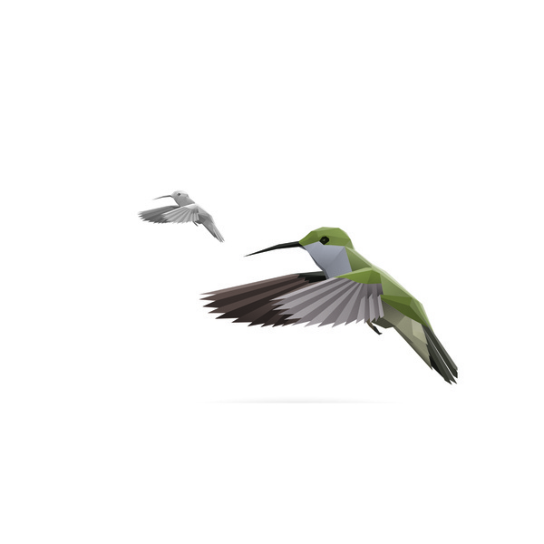 Origami pastel colors hummingbird #triangulation #triangle #bird