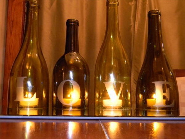 Homemade Wine Bottle Crafts #diy #craft #wine #bottle