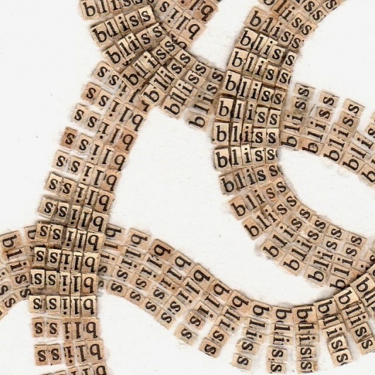 Text Drawings Created by Cutting Thousands of Letters from Books and Religious Texts | Colossal #meg #letters #hitchock #verses #koran #satanic #detail