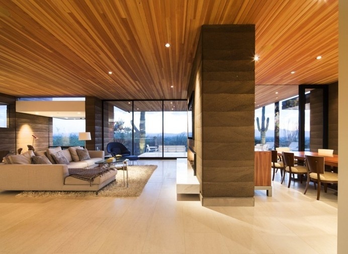 Single Storey Hillside Residence Exhaling Simple Sophistication in Paradise Valley, Arizona #interior #design #living #room