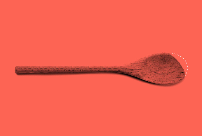 Wooden spoon worn down to the correct shape #munari #bruno #ux #spoon #illustration