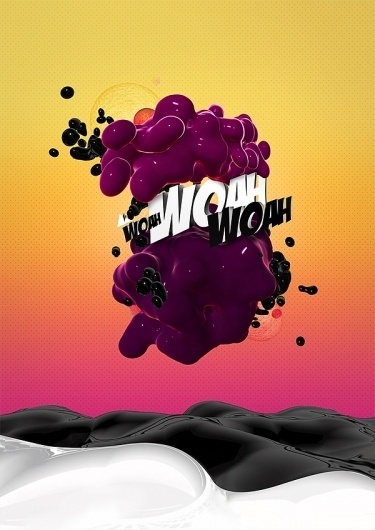 Woah on the Behance Network #maya3d #bubbles #genovese #woah #humanlg #colors #luca #particles