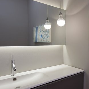 Small minimalist home design photo in Chicago