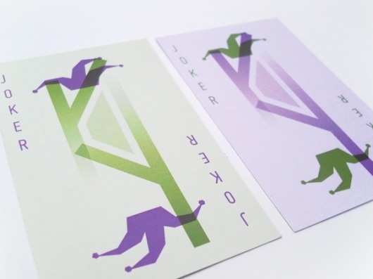 All work and no play ... on the Behance Network #minimalistic #deck #design #graphic #playing #purple #joker #cards #jokers #green