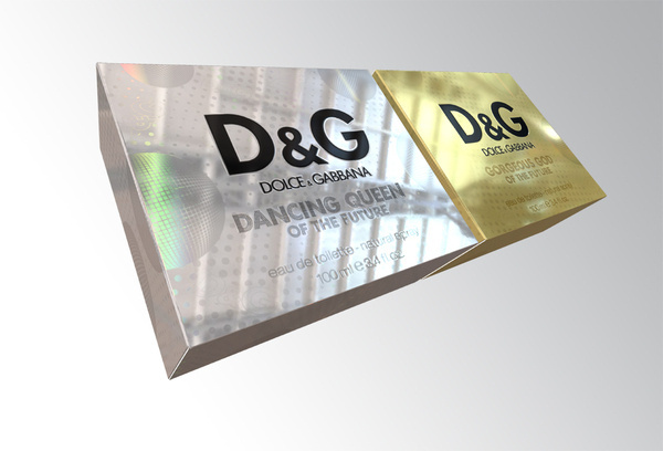 D&G #holographic #silver #design #fragrance #concept #gold #carton