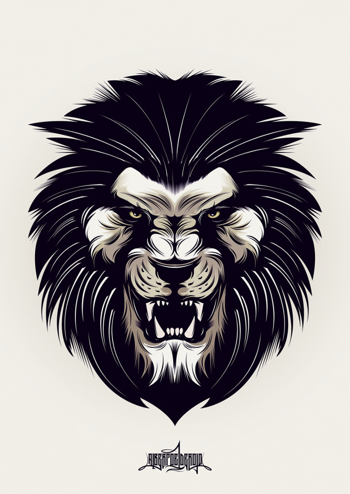 angry lion sketch