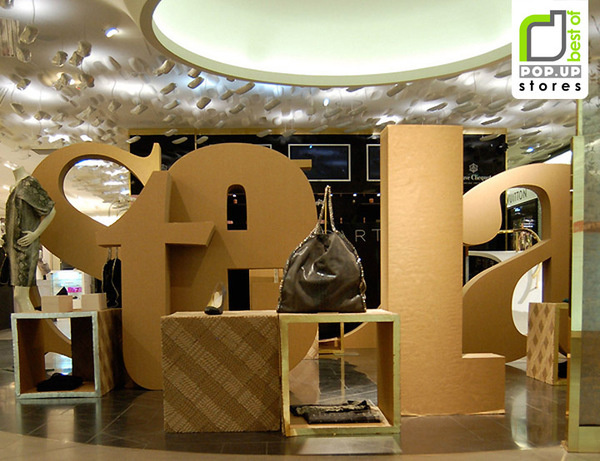 POP UP! Stella McCartney Pop up shop by Giles Miller, Paris store design #cardboard
