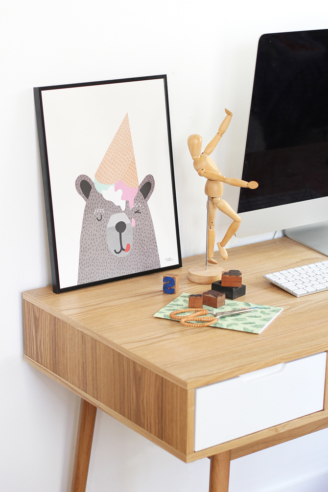 #nordic #design #graphic #illustration #danish #simple #living #interior #kids #room #poster #bear #icecream #cone #teddy #sweet