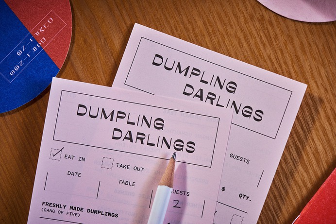 Dumpling Darlings - Mindsparkle Mag Foreign Policy Design Group designed the branding for Dumpling Darlings – a dumpling bar with a twist, designed to break the mould of stereotypical Asian joints. #logo #packaging #identity #branding #design #color #photography #graphic #design #gallery #blog #project #mindsparkle #mag #beautiful #portfolio #designer