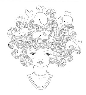 connie gabbert #hair #illustraion #whales