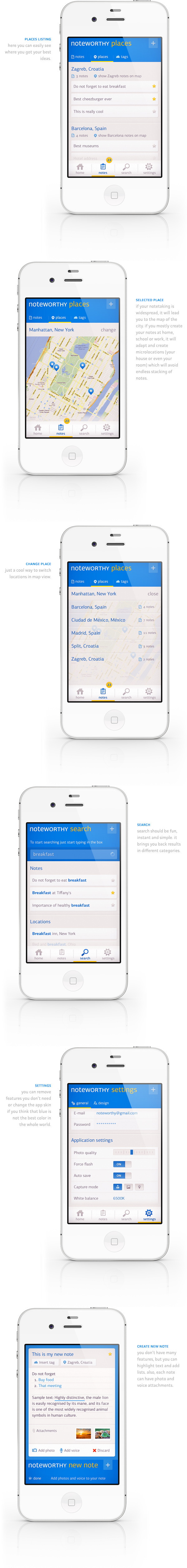 Noteworthy app concept #iphone #app