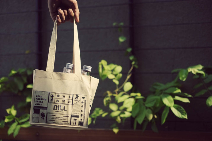 Dill Fresh Pressed Juice | Fullfill #tote #branding #packaging #icon #juice #bag