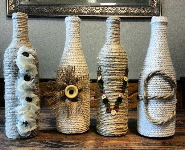 Homemade Wine Bottle Crafts #diy #craft #wine #bottle