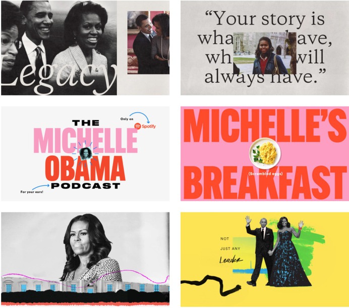 Michelle Obama's New Podcast Branding Reflects Her Personality Perfectly and We're Loving It - Web Design Ledger