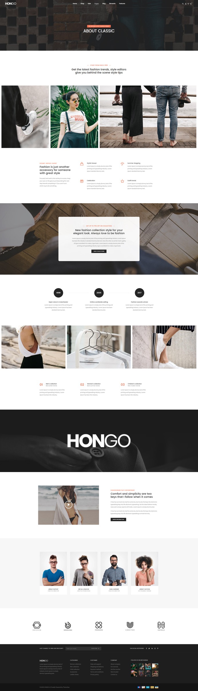 #Hongo #WooCommerce #WordPress Theme for #Fashion About Classic Page by #ThemeZaa