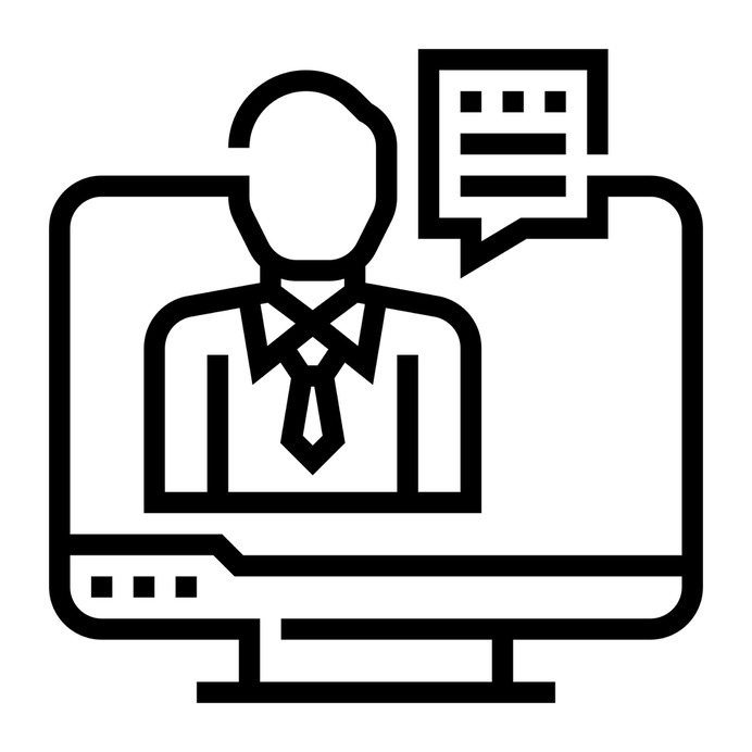 See more icon inspiration related to interview, video, user, human resources, video conference, reunion, electronics, conference, communications, meeting, social media, business, people, technology and computer on Flaticon.