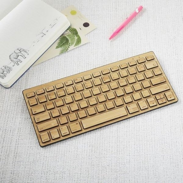 Wireless Bamboo Keyboard – $75 #bamboo #gadget #wireless #keyboard