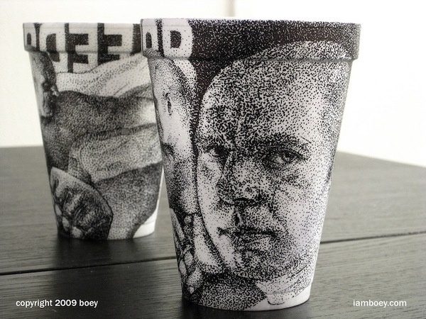 CJWHO ™ (Amazingly Detailed Illustrations Drawn on Foam...) #cups #cheeming #design #foam #illustration #drawn #boey #art #coffee