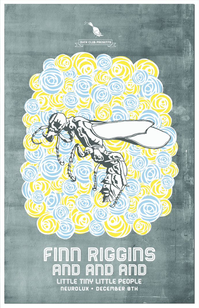 Duck Club Poster #gig poster #poster #indie #illustration #texture #flowers #bee #flower #hornet #boise #idaho