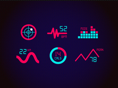 App icons design idea #156: SPORT UI // Iconset SPORT UI Development of an icon set for the Sport screen for an awesome new p...