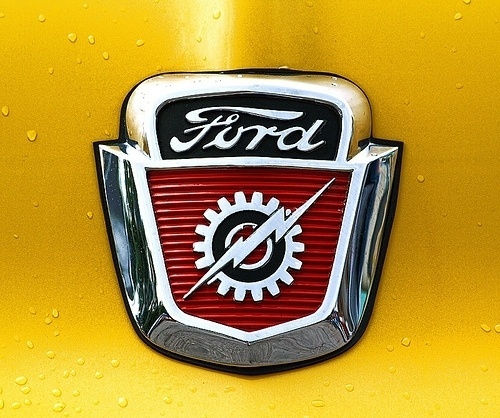 Chromeography: chrome badges, emblems, logos on cars, cameras, appliances #lettering #ford #automobile #yellow #cars #chrome #emblem #typography