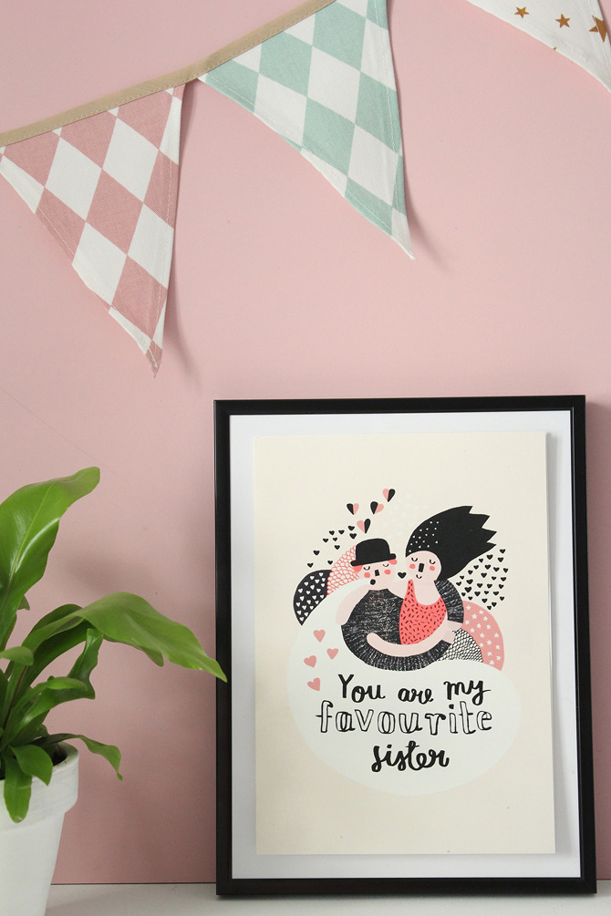 #nordic #design #graphic #illustration #danish #bright #simple #nordicliving #living #interior #kids #room #favourite #sister #love #card