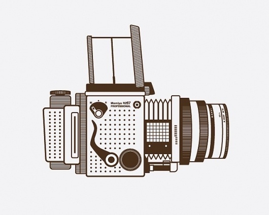 mamiya_1.jpg 640×512 pixels #camera #illustration