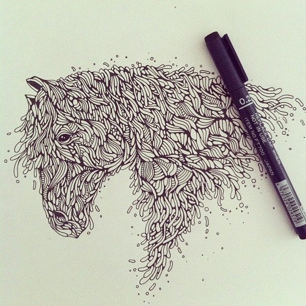 744c77121e8111e2b62322000a9f12da_7 #horse #drawing #animal #ilustration #organic