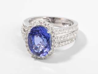 Tansanit-Brillant-Ring