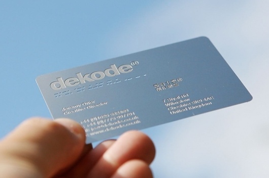 dekode® | Work | New Graphic #steel #card #business