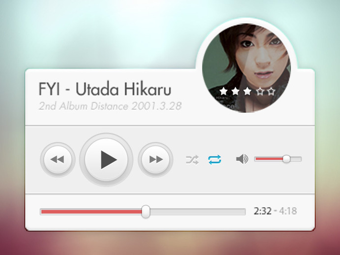 Clean Media Player PSD Template