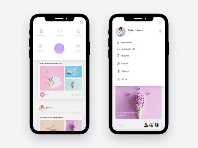 Menu interface