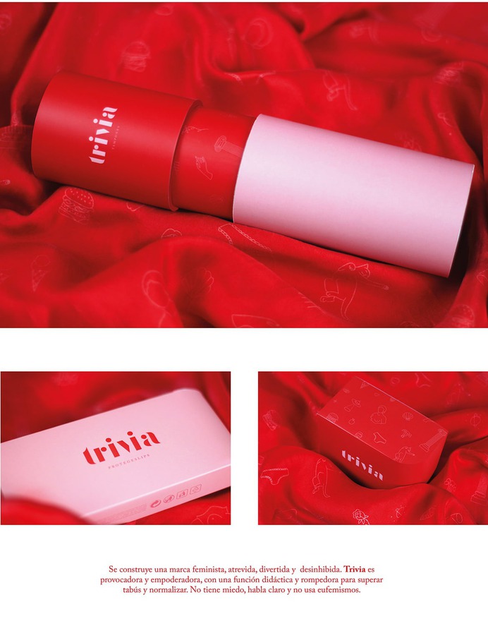 Trivia Period kit Design - Mindsparkle Mag The society in which we live invisibilizes menstruation. It still generates misgivings, it is an uncomfortable reality and culturally it continues invoking shame. For this project, Vallivana Gallart´s goal was to prepare the girl who is about to live this, so that she can normalize it, understand it and even enjoy it. #logo #packaging #identity #branding #design #color #photography #graphic #design #gallery #blog #project #mindsparkle #mag #beautiful #portfolio #designer