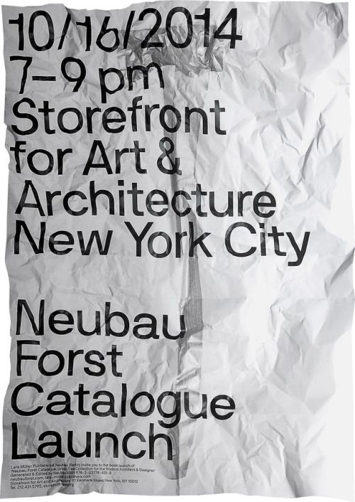 printdesign: “Limited Edition Print of Neubau’s NBF NYC Poster Series 2014. ”