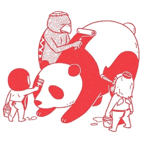 okimi.com #red #panda #okimi #illustration #japan