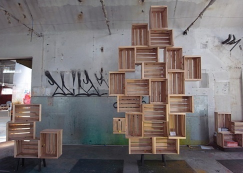 Regalsystem aus Südtiroler Apfelholzboxen Tipp des Tages [SCHÖNER WOHNEN] #regal #box #holz