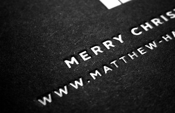 Business card design idea #319: Matthew Hancock #hancock #swiss #white #business #gotham #card #black #christmas #matthew #minima...