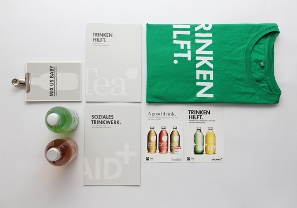merch material #print #beverages #charitea #lemonaid