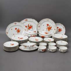 NYMPHENBURG dinner service for 8 persons 'Rococo red flowers', 20. Century #porcelain