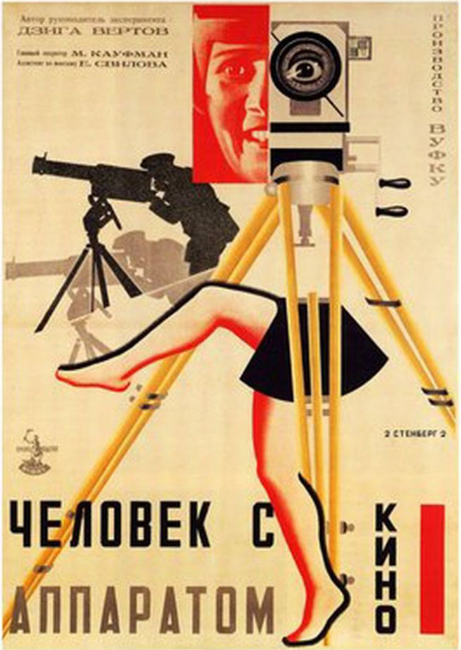 Człowiek z Kamerą, (ros. Chelovek s kinoapparatom), reż. Dżiga Wiertow, 1929.IntoKino #movie #camera #poster #man #collage