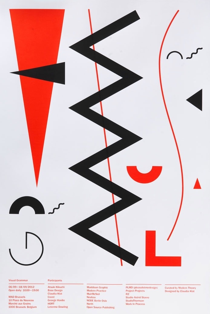 Visual Grammar exhibition poster designed by Claudia KlatÂ of Spin. #print #poster